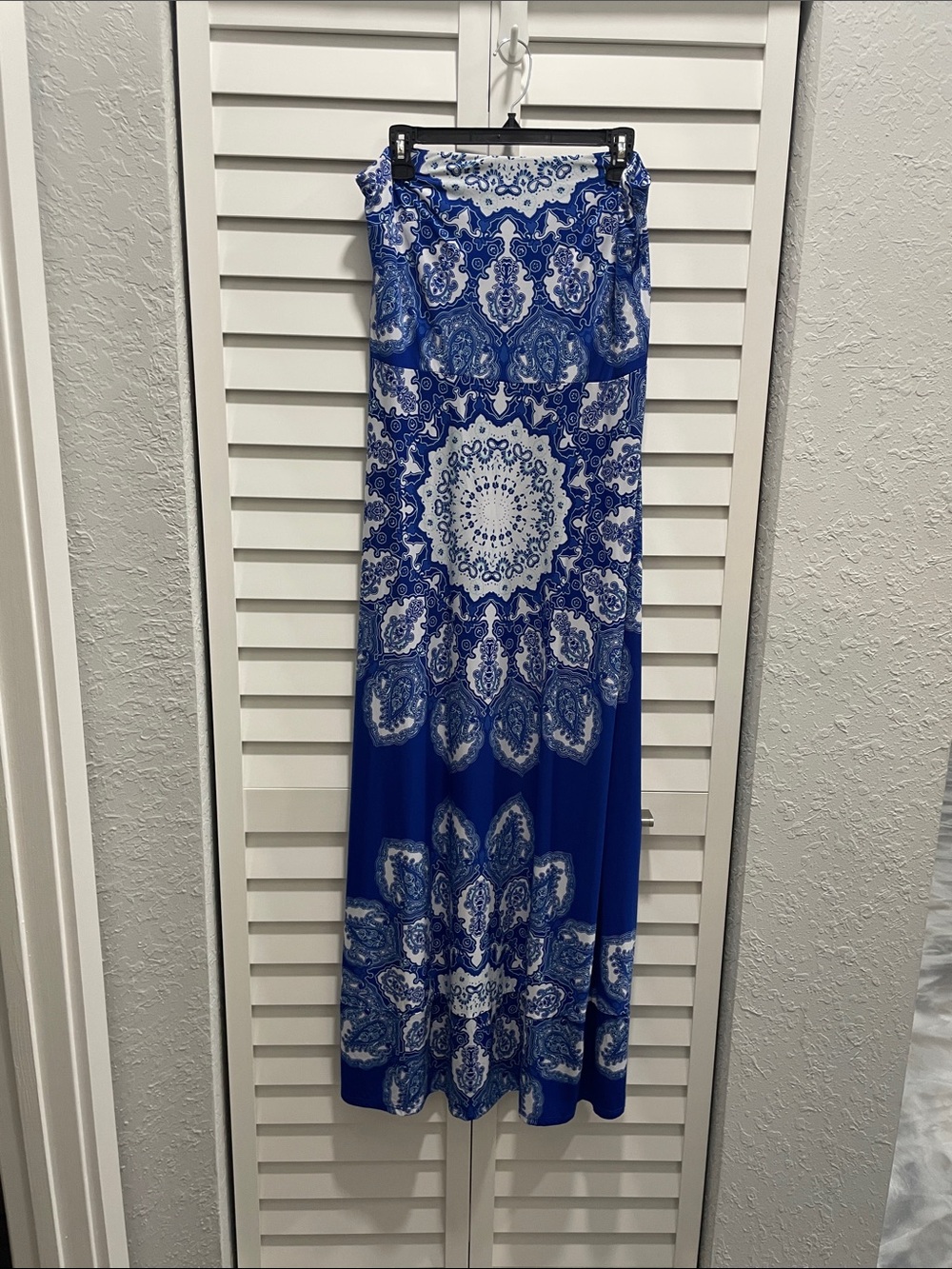 INC International Concepts Blue and White Maxi Dress